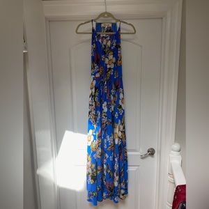 Dvf Silk Blue Floral Dress